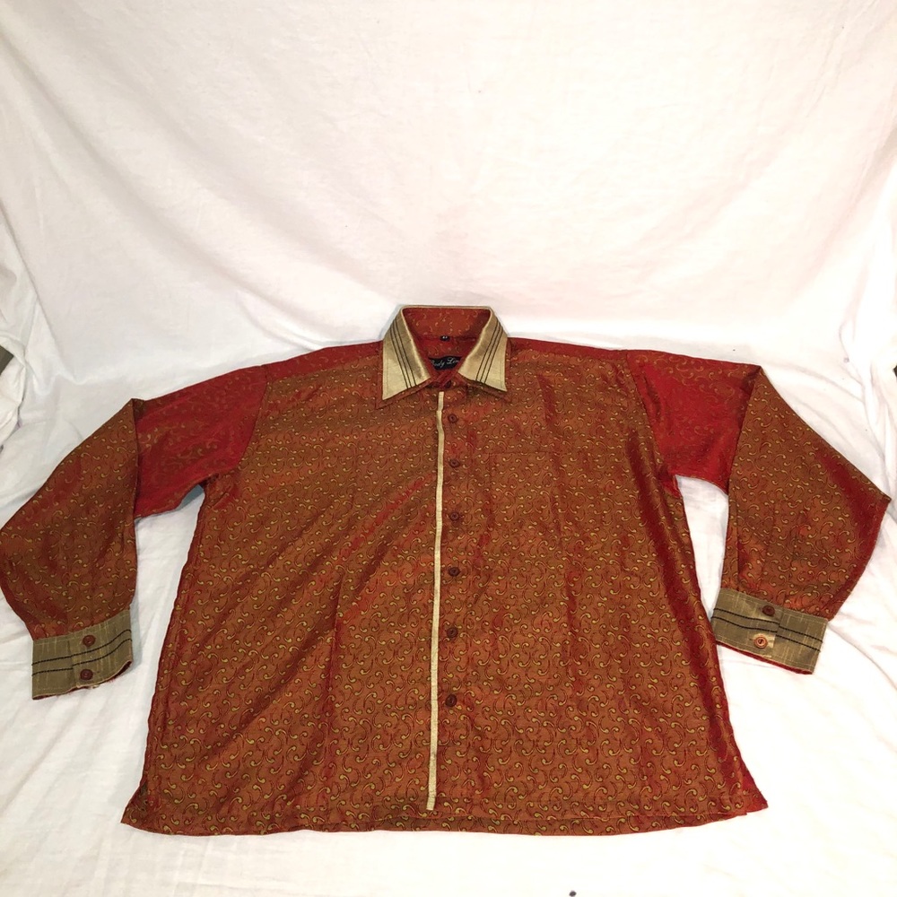 Body Line Paisley LS Button Up Shirt Size 44
